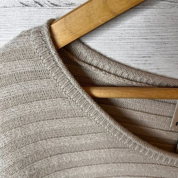 Industry Republic Clothing Sweater Womens Size S/P Taupe Black Ottoman Rib Knit - Picture 9 of 16